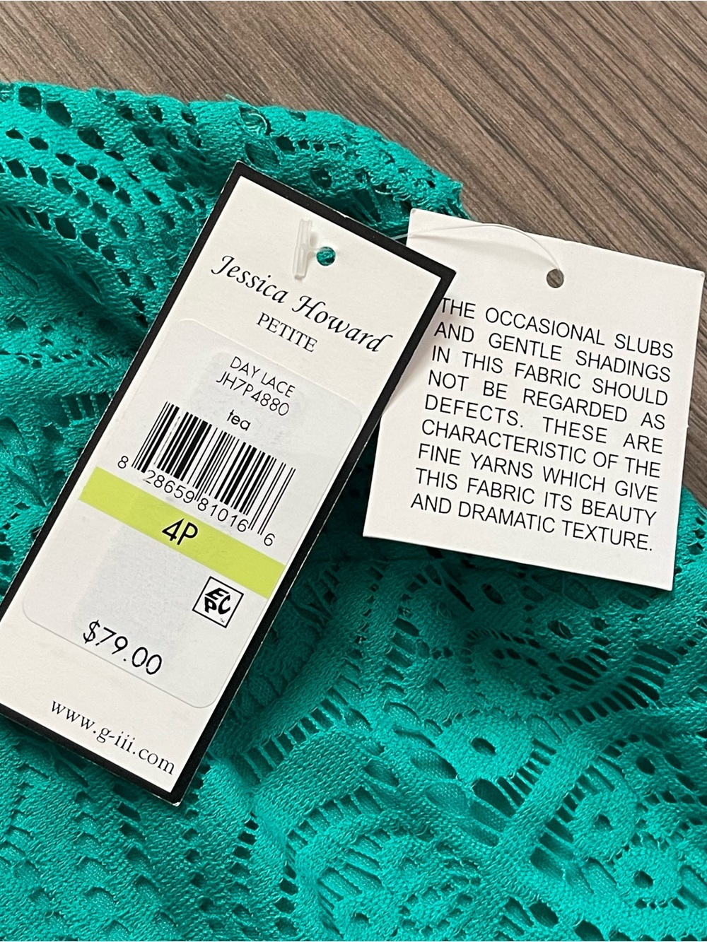 NWT Jessica Howard 4P Teal Green Crochet Lace Sleeveless Cocktail Dress - Picture 4 of 9